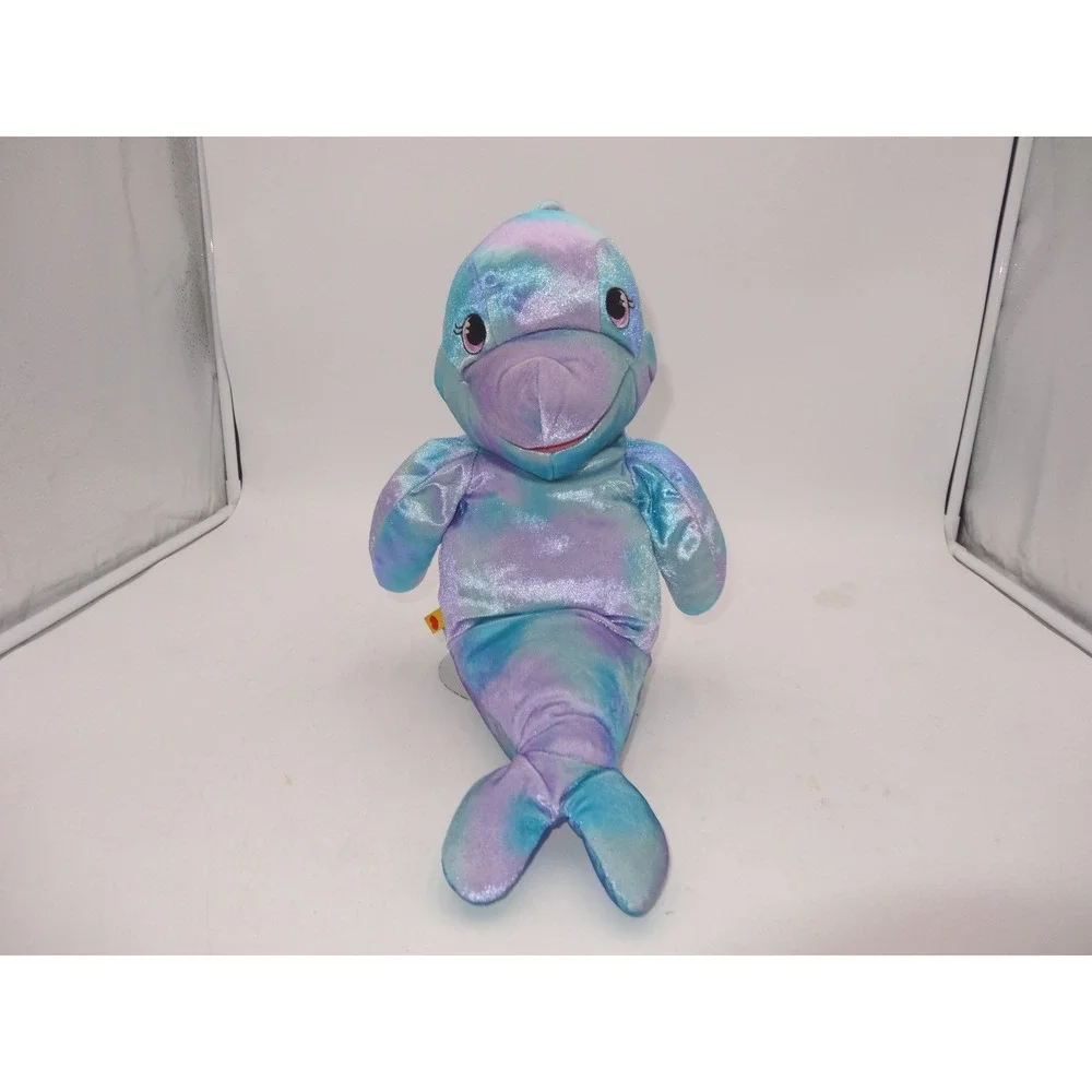 Build A Bear Workshop 2014 Sea Splash Dolphin Puppet Stuffed Animal‎ Blue Purple